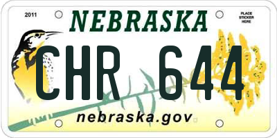 NE license plate CHR644