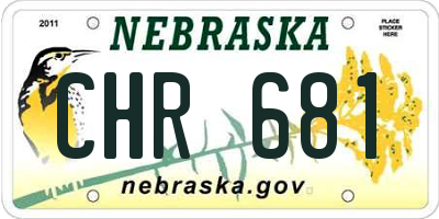 NE license plate CHR681