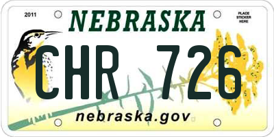 NE license plate CHR726