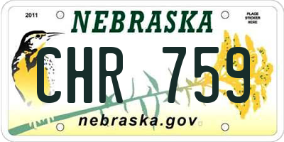 NE license plate CHR759