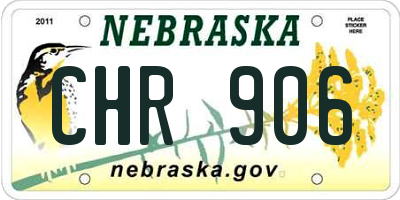 NE license plate CHR906