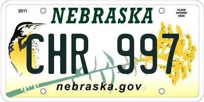 NE license plate CHR997