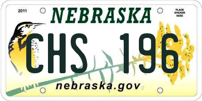 NE license plate CHS196