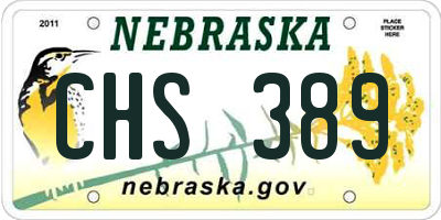 NE license plate CHS389