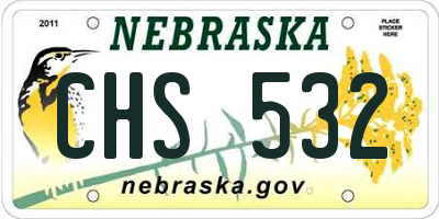 NE license plate CHS532