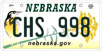 NE license plate CHS998