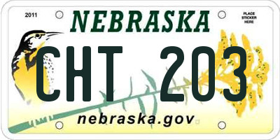 NE license plate CHT203