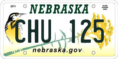 NE license plate CHU125