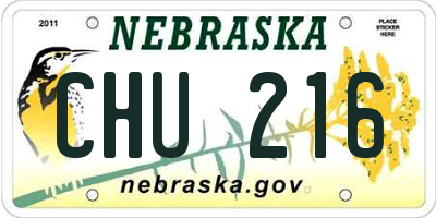 NE license plate CHU216