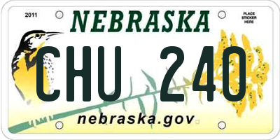 NE license plate CHU240
