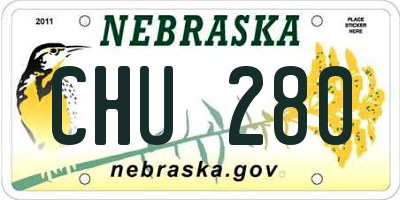 NE license plate CHU280