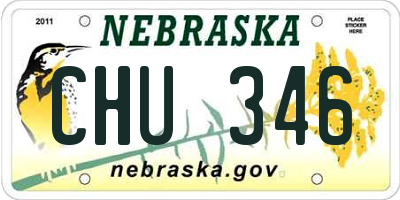 NE license plate CHU346