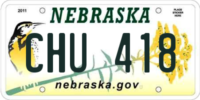 NE license plate CHU418