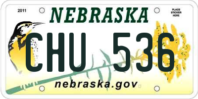 NE license plate CHU536
