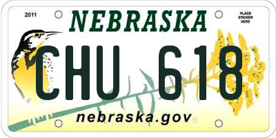 NE license plate CHU618