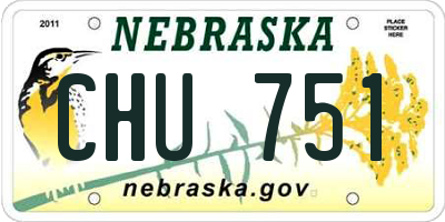 NE license plate CHU751