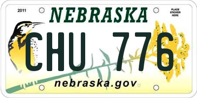 NE license plate CHU776