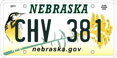NE license plate CHV381