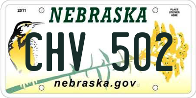 NE license plate CHV502