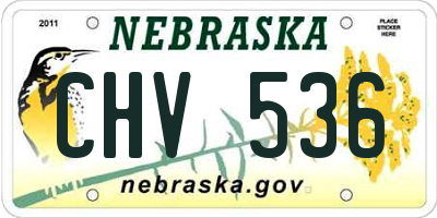 NE license plate CHV536