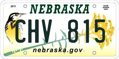 NE license plate CHV815