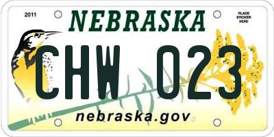 NE license plate CHW023
