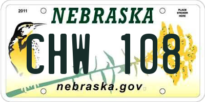 NE license plate CHW108