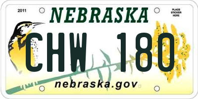 NE license plate CHW180