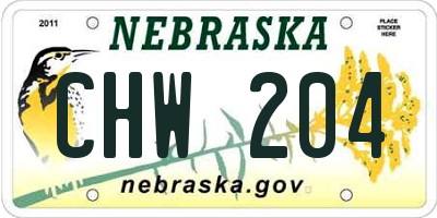 NE license plate CHW204