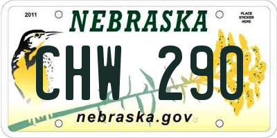 NE license plate CHW290