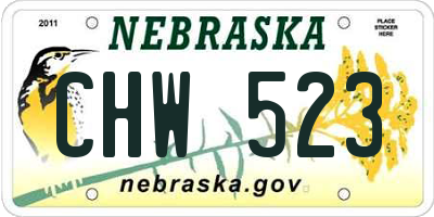 NE license plate CHW523