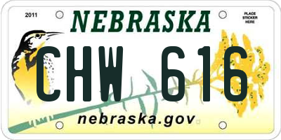 NE license plate CHW616