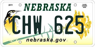 NE license plate CHW625