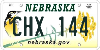 NE license plate CHX144