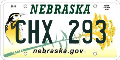 NE license plate CHX293