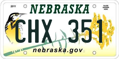 NE license plate CHX351