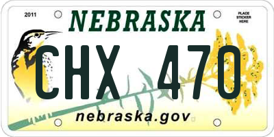 NE license plate CHX470