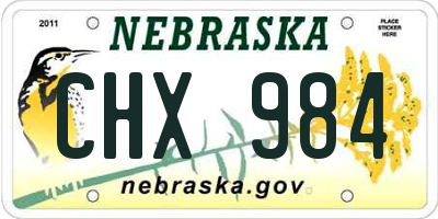 NE license plate CHX984
