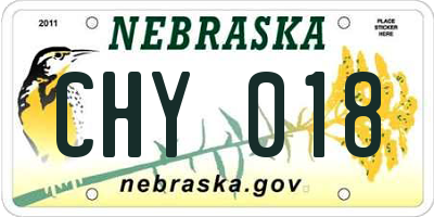 NE license plate CHY018