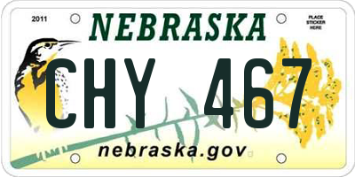 NE license plate CHY467