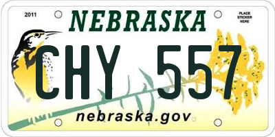 NE license plate CHY557