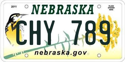 NE license plate CHY789