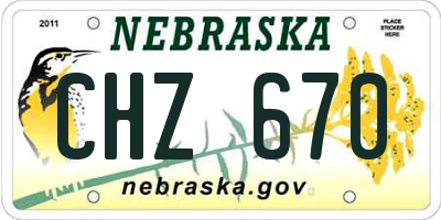 NE license plate CHZ670