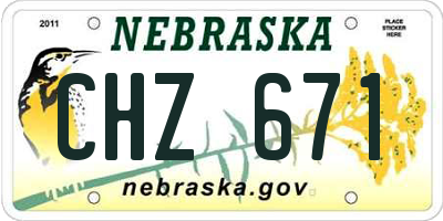 NE license plate CHZ671
