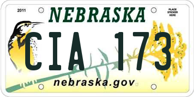 NE license plate CIA173