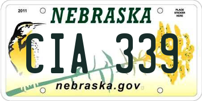 NE license plate CIA339