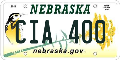 NE license plate CIA400