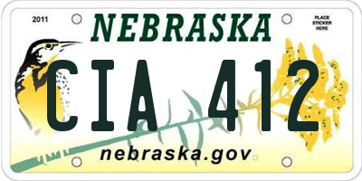 NE license plate CIA412