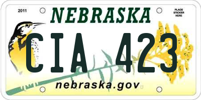 NE license plate CIA423