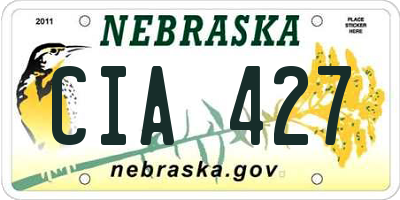 NE license plate CIA427